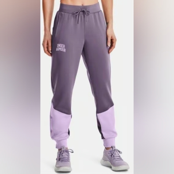 UNDER ARMOUR Women's UA IWD  Performance Pants Snap Panels Purple Size XS EUC - Picture 1 of 13